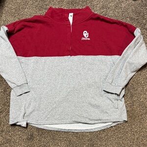 Colosseum Oklahoma Sooners Quarter-Zip Pullover 2xl Women’s xxl Sequin Like New